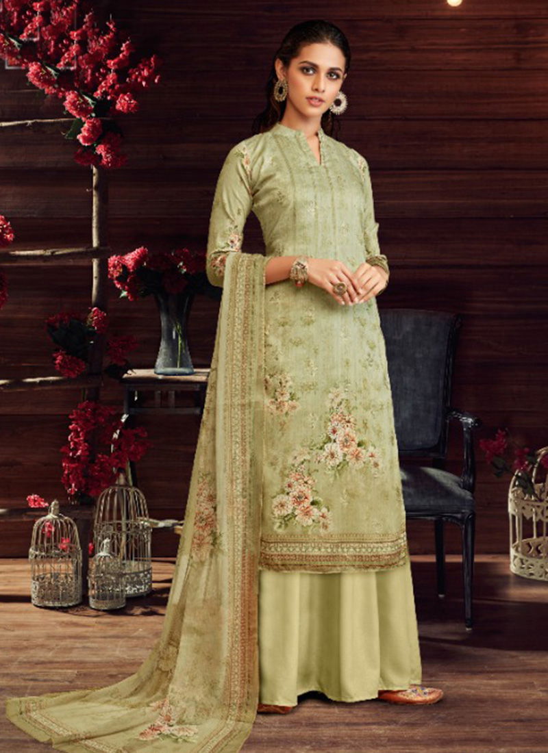 Aavika Jam Cotton Sequence Embroidery Work With Digital Print Designer Plazzo Suit Collection 502-001-008